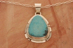 Genuine Kingman Turquoise Sterling Silver Pendant